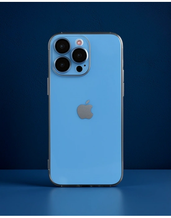 Apple İphone 13 Pro Max Kılıf Luko Lens Silikon - Sierra Blue
