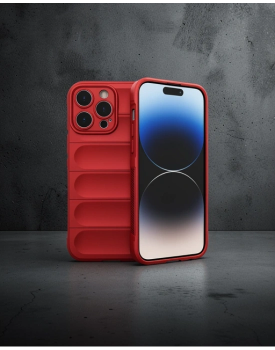 Apple İphone 13 Pro Max Kılıf Optimum Silikon - Kırmızı