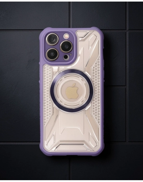 Apple İphone 13 Pro Max Kılıf Prag Magneticsafe Kapak - Derin Mor