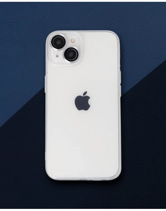 Apple İphone 14 Kılıf Luko Lens Silikon - Gümüş