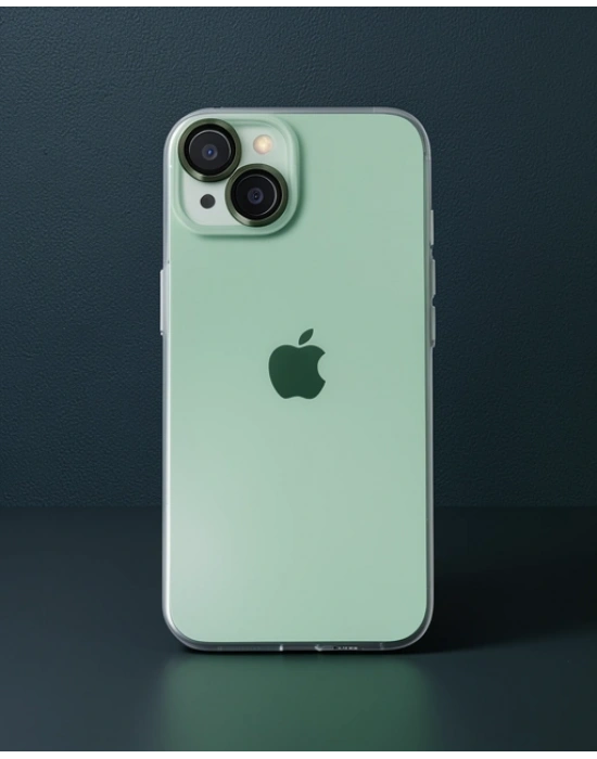 Apple İphone 14 Kılıf Luko Lens Silikon - Yeşil