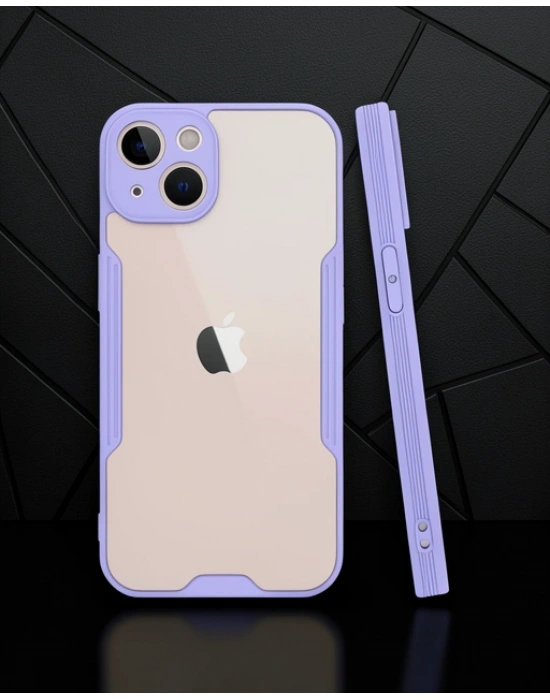Apple İphone 14 Kılıf Platin Silikon - Lila