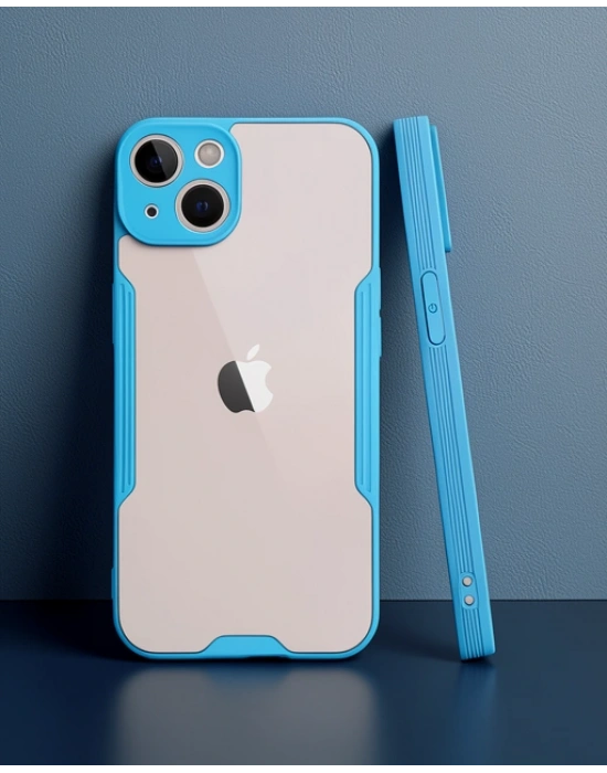 Apple İphone 14 Kılıf Platin Silikon - Mavi