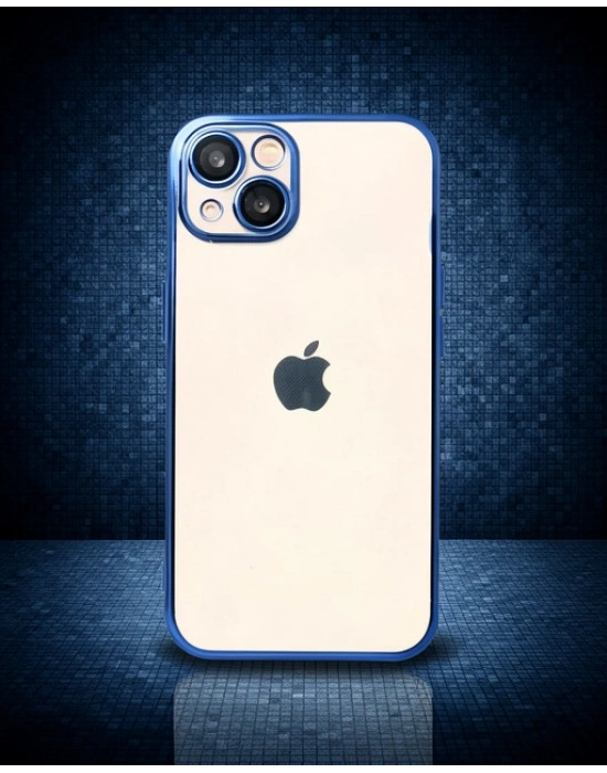 Apple İphone 14 Kılıf Razer Lensli Silikon - Açık Mavi