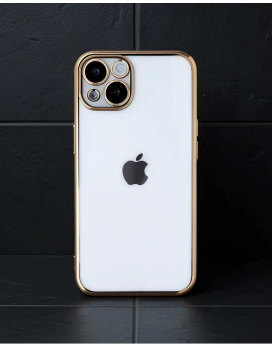 Apple İphone 14 Kılıf Razer Lensli Silikon - Gold