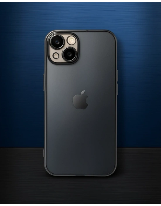 Apple İphone 14 Kılıf Razer Lensli Silikon - Siyah
