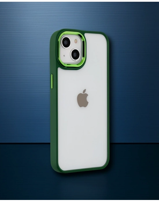 Apple İphone 14 Plus Kılıf Dora Kapak - Haki Yeşil