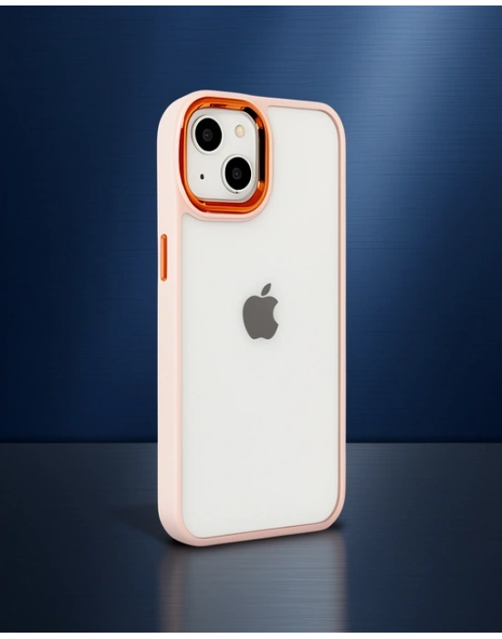Apple İphone 14 Plus Kılıf Dora Kapak - Pudra