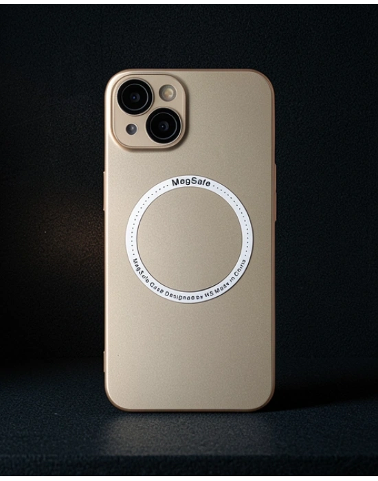 Apple İphone 14 Plus Kılıf Jack Magneticsafe Lens Silikon - Gold
