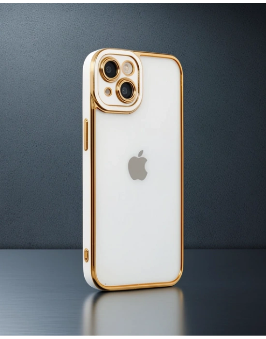 Apple İphone 14 Plus Kılıf Liva Lens Silikon - Beyaz