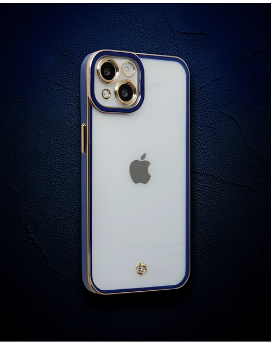 Apple İphone 14 Plus Kılıf Liva Lens Silikon - Mavi