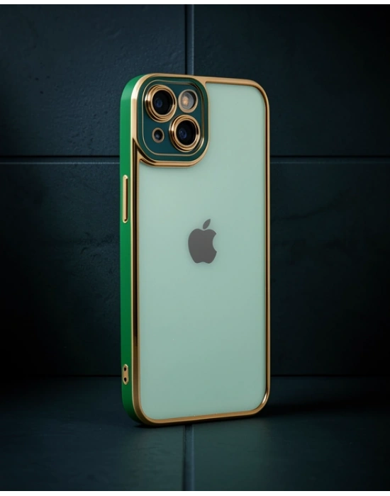 Apple İphone 14 Plus Kılıf Liva Lens Silikon - Yeşil