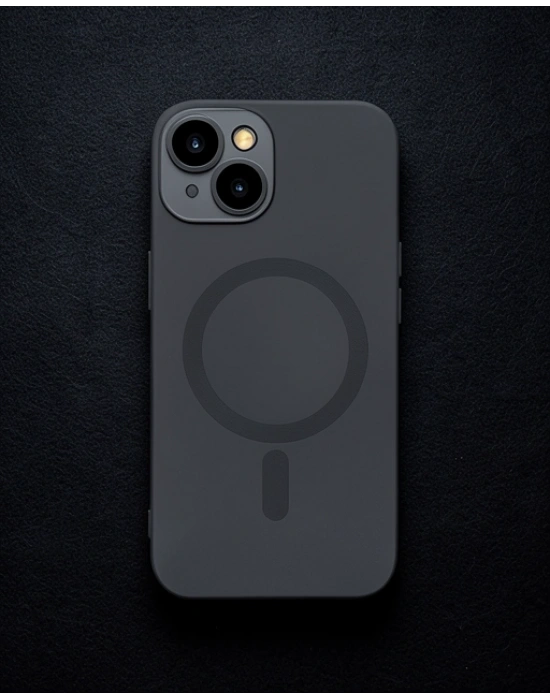 Apple İphone 14 Plus Kılıf Moshi Lens Magneticsafe Silikon - Siyah