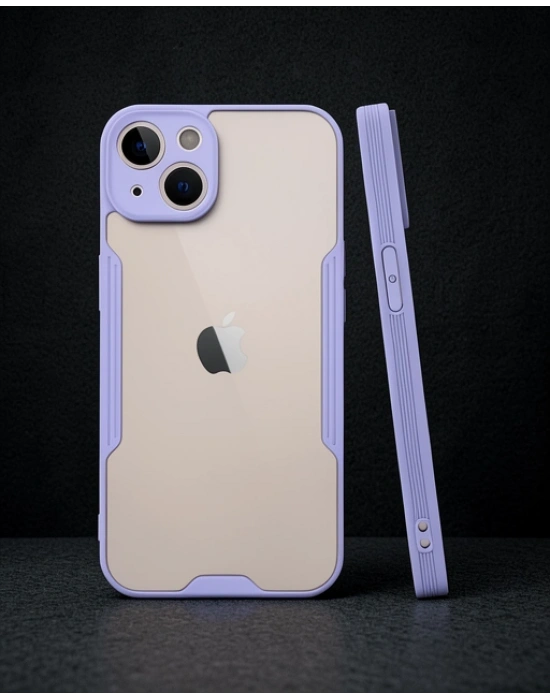 Apple İphone 14 Plus Kılıf Platin Silikon - Lila