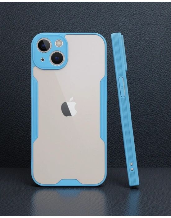 Apple İphone 14 Plus Kılıf Platin Silikon - Mavi