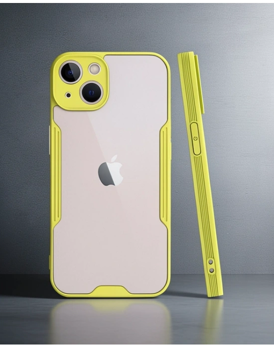 Apple İphone 14 Plus Kılıf Platin Silikon - Sarı