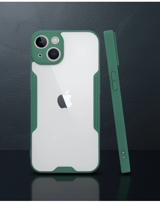 Apple İphone 14 Plus Kılıf Platin Silikon - Yeşil
