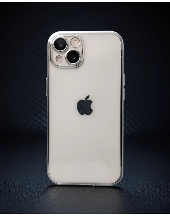 Apple İphone 14 Plus Kılıf Razer Lensli Silikon - Gümüş