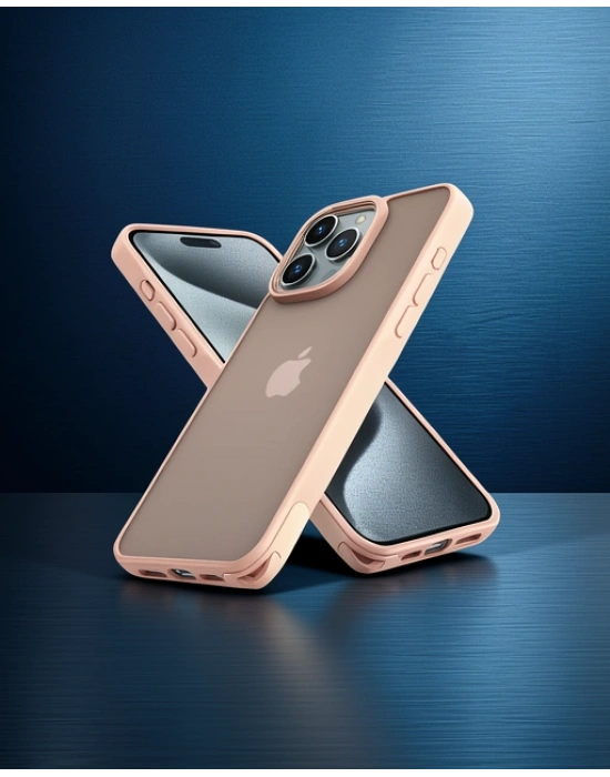 Apple İphone 14 Pro Kılıf Elegant Kapak - Pudra