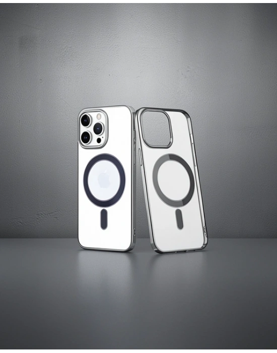 Apple İphone 14 Pro Kılıf Element Magneticsafe Sert Kapak - Gümüş