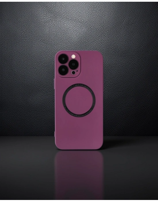 Apple İphone 14 Pro Kılıf Jack Magneticsafe Lens Silikon - Mürdüm
