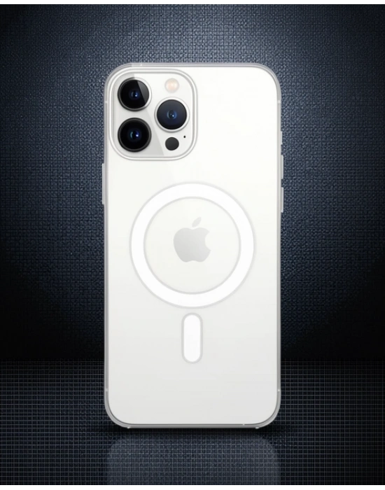 Apple İphone 14 Pro Kılıf Magneticsafe Şeffaf Silikon - Şeffaf