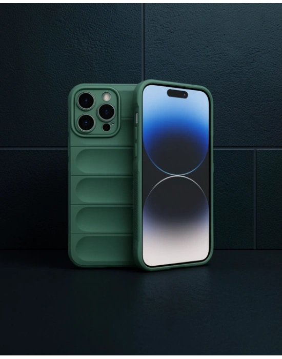 Apple İphone 14 Pro Kılıf Optimum Silikon - Koyu Yeşil