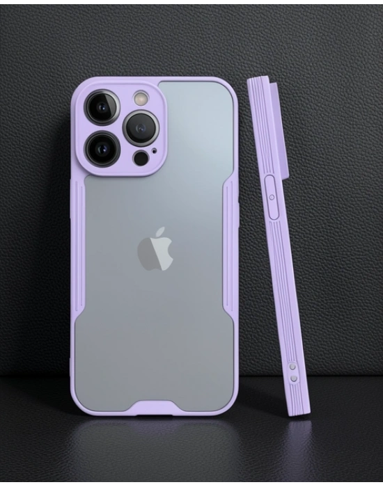 Apple İphone 14 Pro Kılıf Platin Silikon - Lila