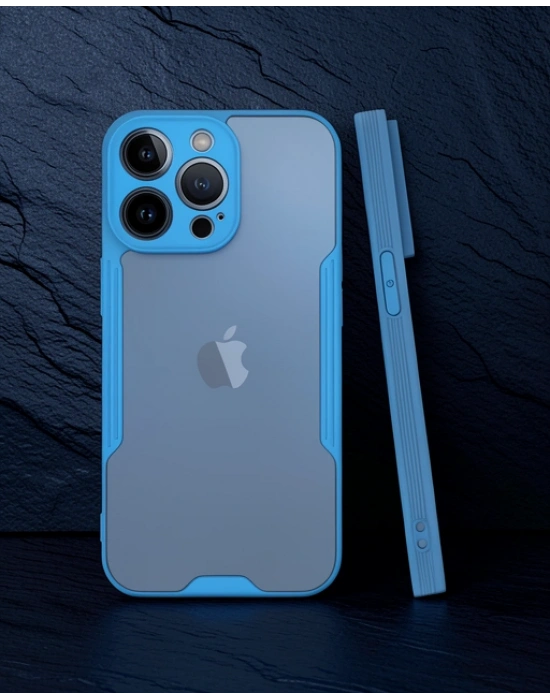 Apple İphone 14 Pro Kılıf Platin Silikon - Mavi