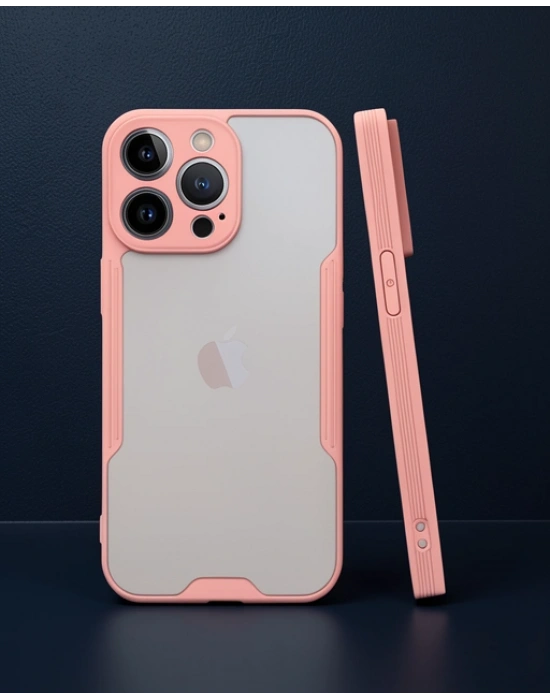 Apple İphone 14 Pro Kılıf Platin Silikon - Pembe