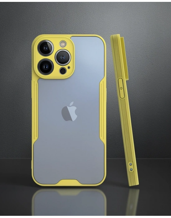 Apple İphone 14 Pro Kılıf Platin Silikon - Sarı