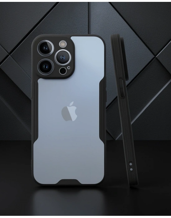Apple İphone 14 Pro Kılıf Platin Silikon - Siyah