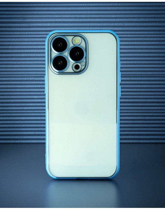 Apple İphone 14 Pro Kılıf Razer Lensli Silikon - Açık Mavi