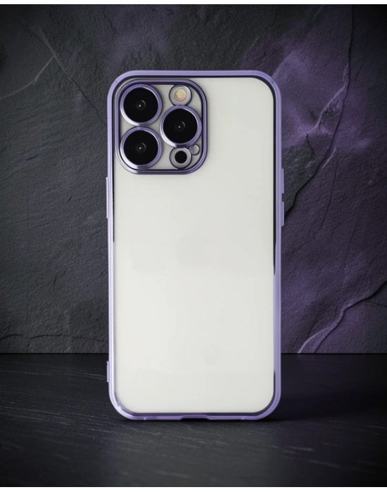 Apple İphone 14 Pro Kılıf Razer Lensli Silikon - Mor