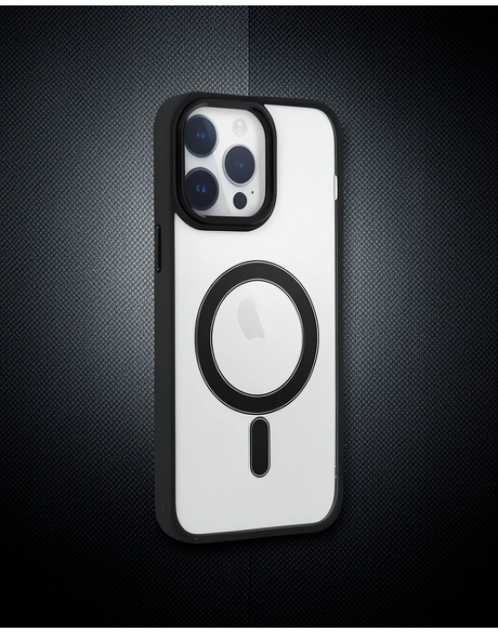 Apple İphone 14 Pro Kılıf Room Magneticsafe Silikon - Siyah