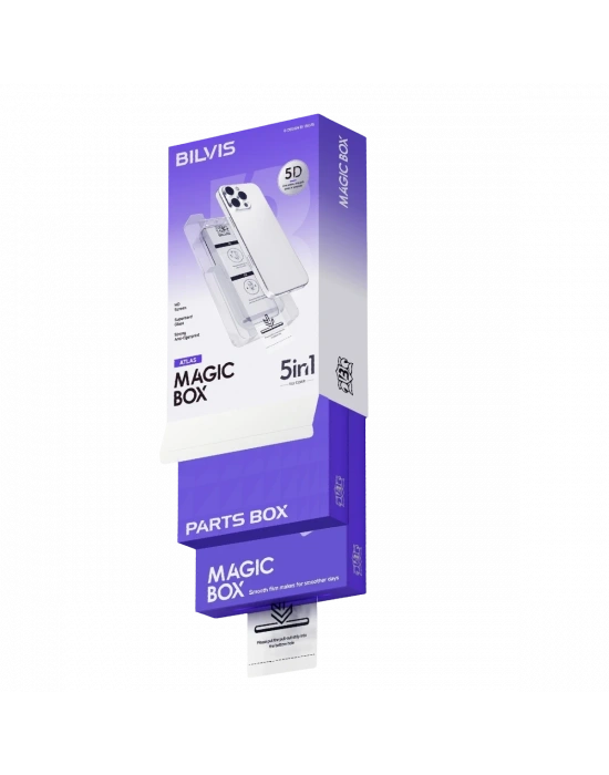 Apple iPhone 14 Pro Max Bilvis 5in1 3D Magic Cam Ekran Koruyucu - Siyah