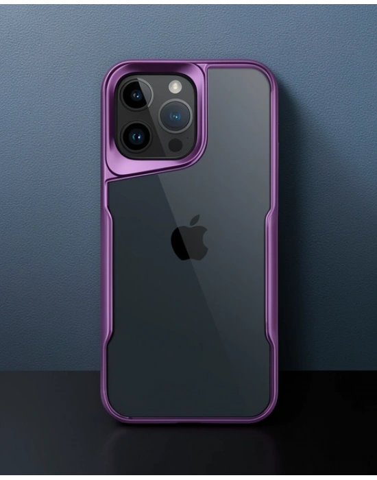 Apple İphone 14 Pro Max Kılıf Boyi Silikon Kapak - Derin Mor