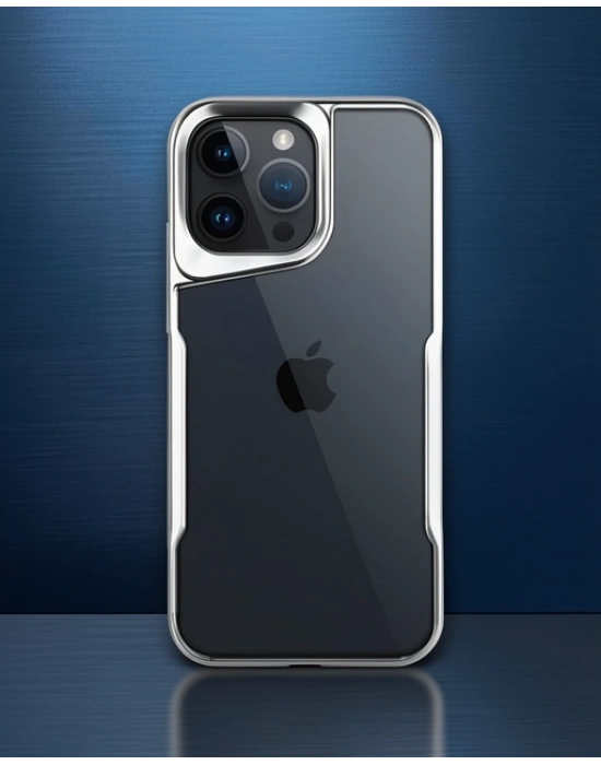 Apple İphone 14 Pro Max Kılıf Boyi Silikon Kapak - Gümüş