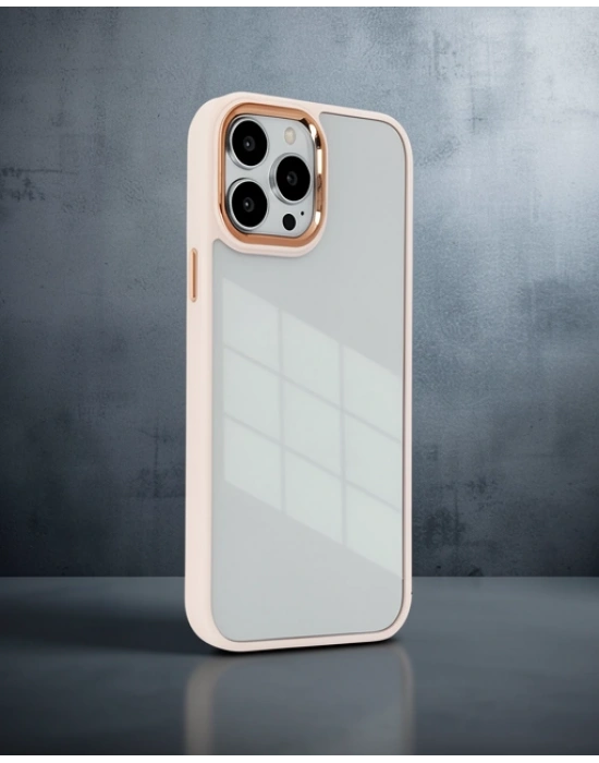 Apple İphone 14 Pro Max Kılıf Dora Kapak - Pudra