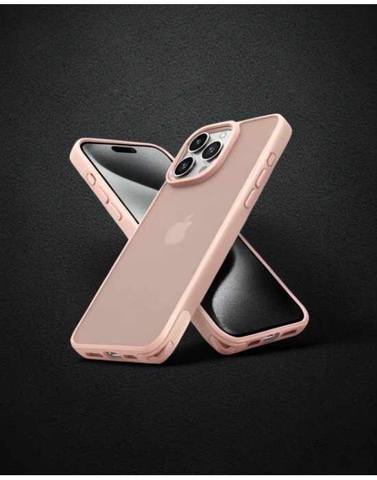 Apple İphone 14 Pro Max Kılıf Elegant Kapak - Pudra