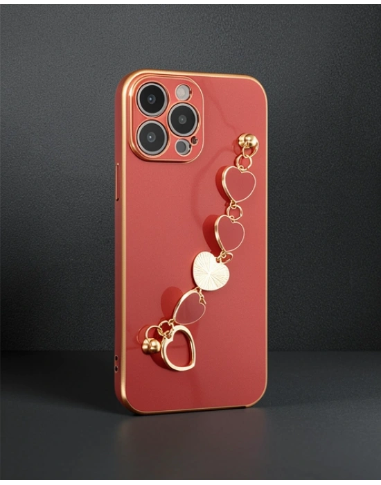 Apple İphone 14 Pro Max Kılıf Esila Silikon - Kırmızı