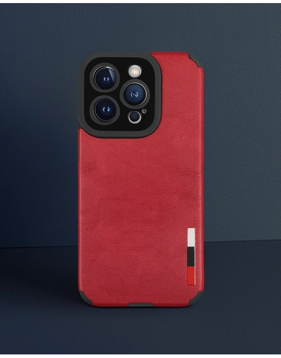 Apple İphone 14 Pro Max Kılıf Loop Deri Silikon - Kırmızı
