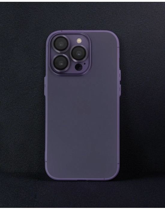 Apple İphone 14 Pro Max Kılıf Luko Lens Silikon - Derin Mor