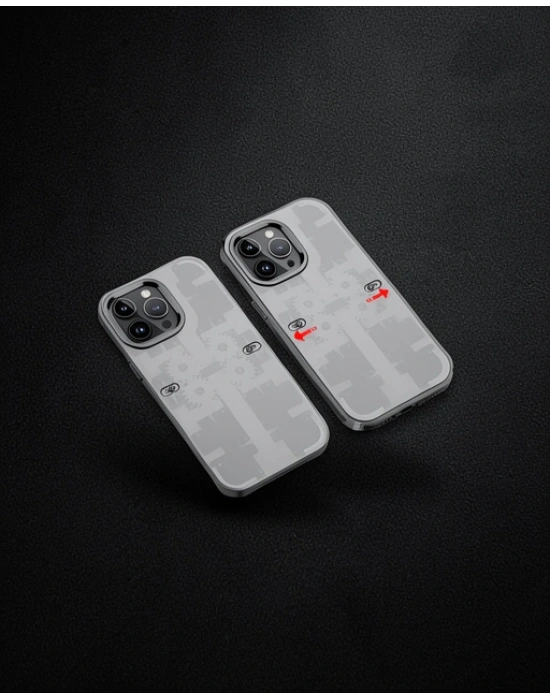Apple İphone 14 Pro Max Kılıf Mekanik Bumper Kapak - Siyah