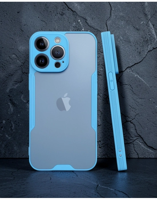 Apple İphone 14 Pro Max Kılıf Platin Silikon - Mavi
