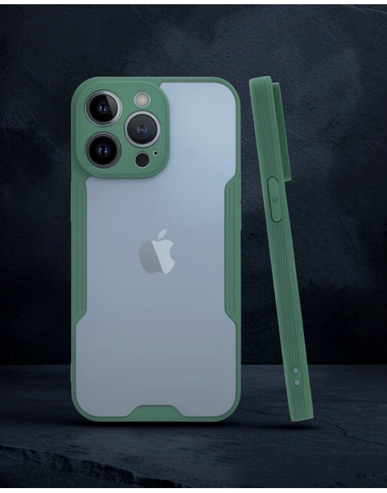 Apple İphone 14 Pro Max Kılıf Platin Silikon - Yeşil