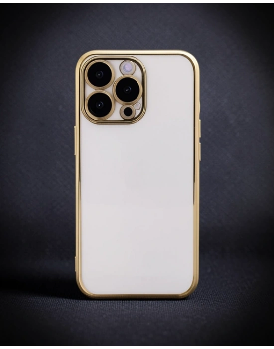 Apple İphone 14 Pro Max Kılıf Razer Lensli Silikon - Gold