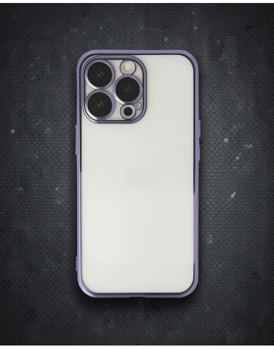 Apple İphone 14 Pro Max Kılıf Razer Lensli Silikon - Mor