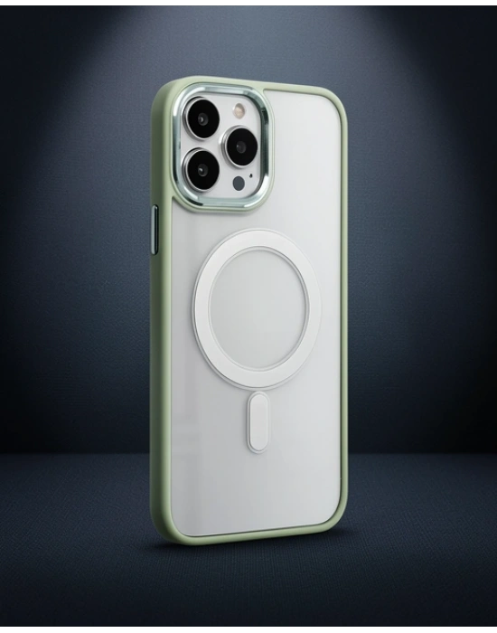 Apple İphone 14 Pro Max Kılıf Room Magneticsafe Silikon - Su Yeşili