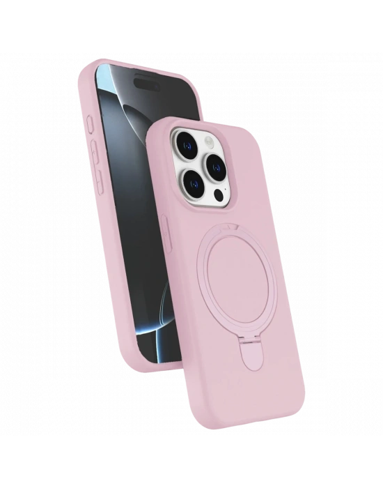 Apple iPhone 14 Pro Max Regal Magsafe Standlı Kapak - Açık Pembe